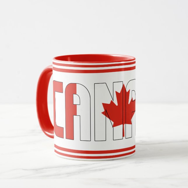 Taza Café Patriótico de Bandera Nacional de Canadá (Anverso izquierdo)