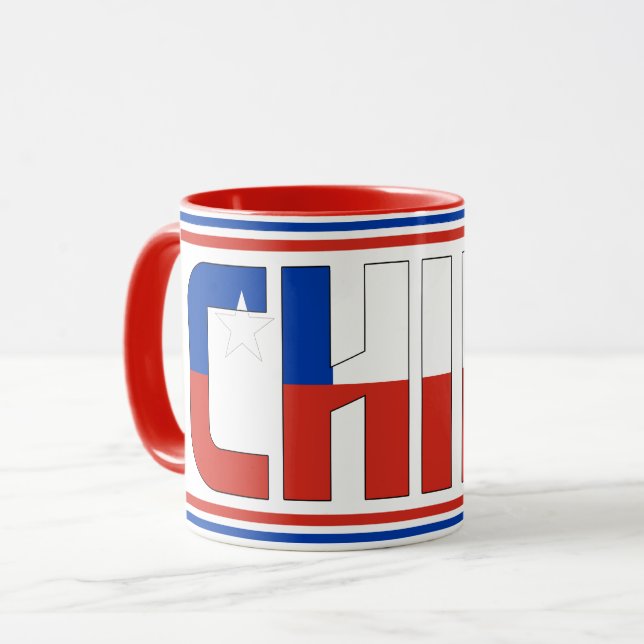 Taza Café patriótico de bandera nacional de Chile (Anverso izquierdo)