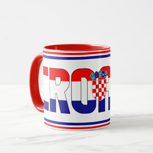 Taza Café Patriótico de Bandera Nacional de Croacia (Anverso izquierdo)