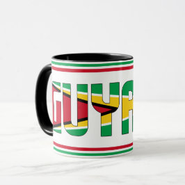 Taza Café patriótico de bandera nacional de Guyana