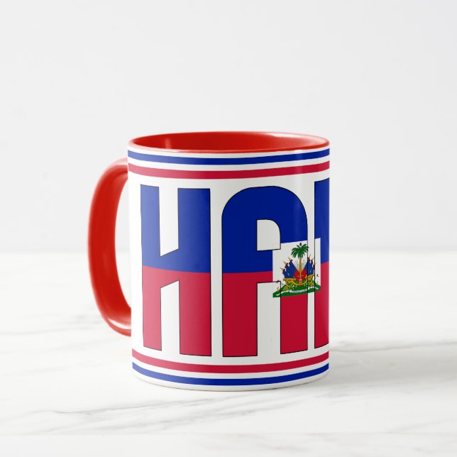 Taza Café patriótico de bandera nacional de Haití (Anverso izquierdo)