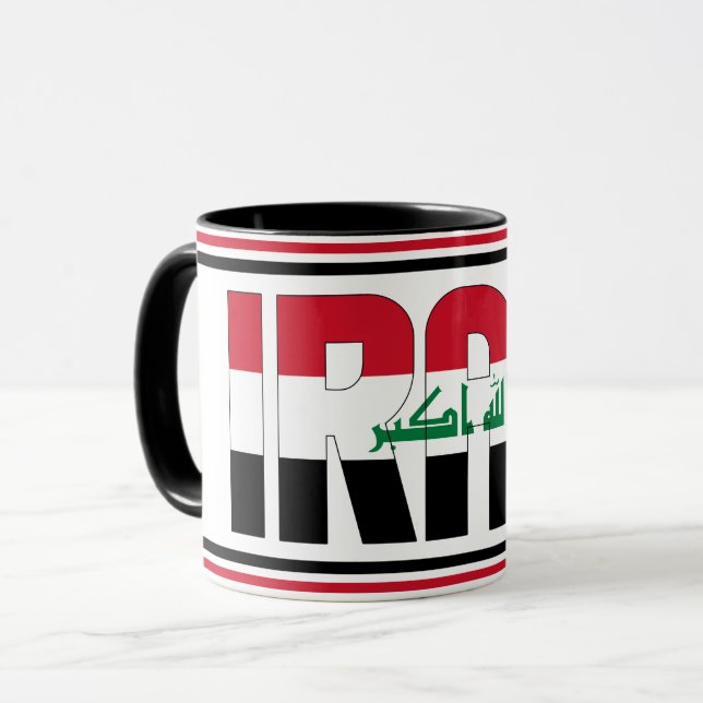 Taza Café Patriótico de Bandera Nacional de Iraq (Anverso izquierdo)