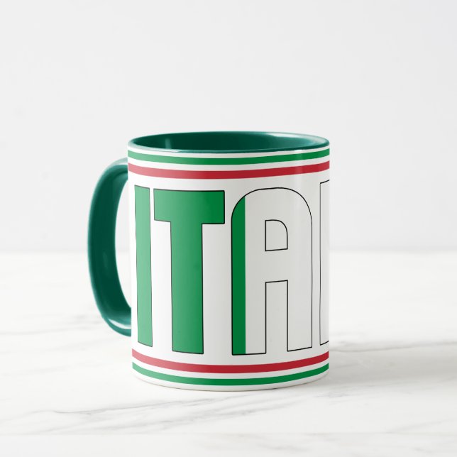 Taza Café Patriótico de Bandera Nacional de Italia (Anverso izquierdo)