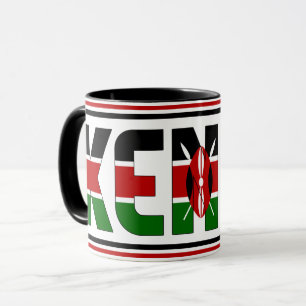 Taza Café patriótico de bandera nacional de Kenia