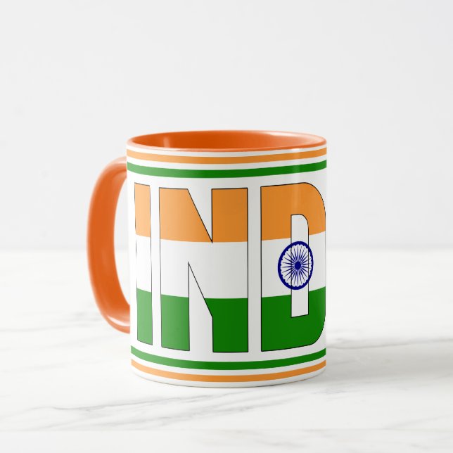 Taza Café patriótico de bandera nacional de la India (Anverso izquierdo)