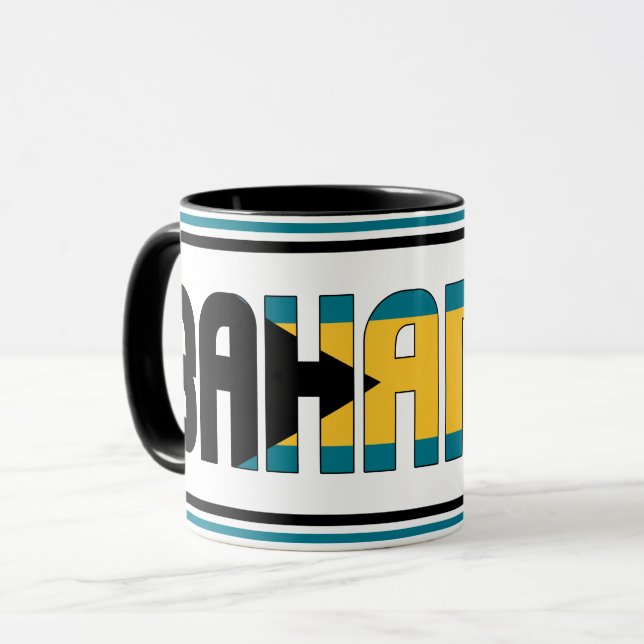 Taza Café patriótico de bandera nacional de las Bahamas (Anverso izquierdo)