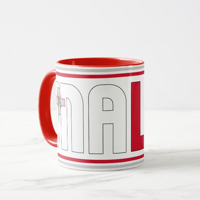Taza Café Patriótico de Bandera Nacional de Malta (Anverso izquierdo)