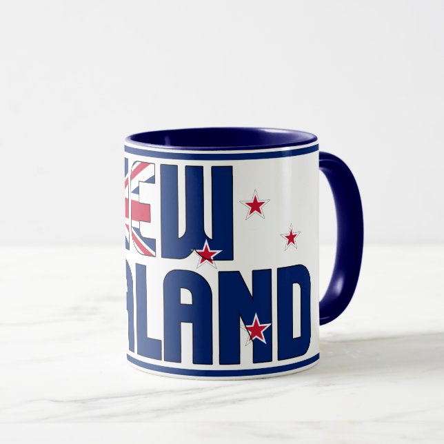 Taza Café Patriótico de Bandera Nacional de Nueva Zelan (Anverso derecho)