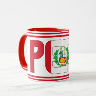 Taza Café patriótico de bandera nacional de Perú