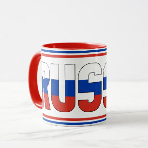 Taza Café patriótico de bandera nacional de Rusia