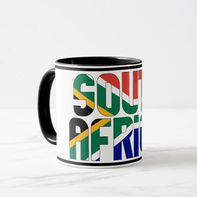 Taza Café patriótico de bandera nacional de Sudáfrica (Anverso izquierdo)
