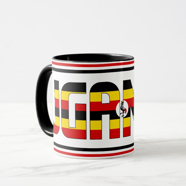Taza Café patriótico de bandera nacional de Uganda (Anverso izquierdo)
