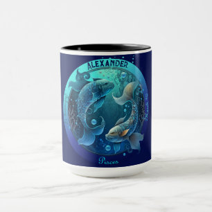 Taza Café personalizable del zodiaco Piscis
