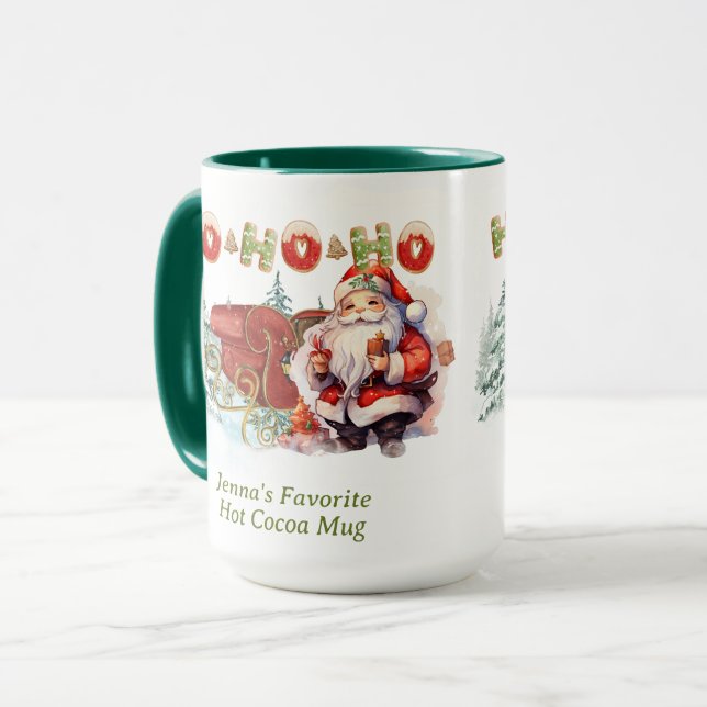 Taza Café personalizado de Santa Ho-Ho-Ho (Anverso izquierdo)