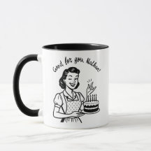 Café personalizado del pastel de cumpleaños retro