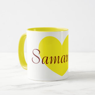 Taza Café personalizado impresión amarilla grande del