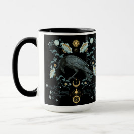 Taza Café Raven Celestial Mug Viking Botanical Pagan