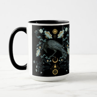 Taza Café Raven Celestial Mug Viking Botanical Pagan