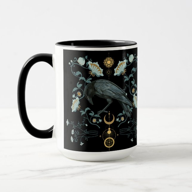 Taza Café Raven Celestial Mug Viking Botanical Pagan (Izquierda)