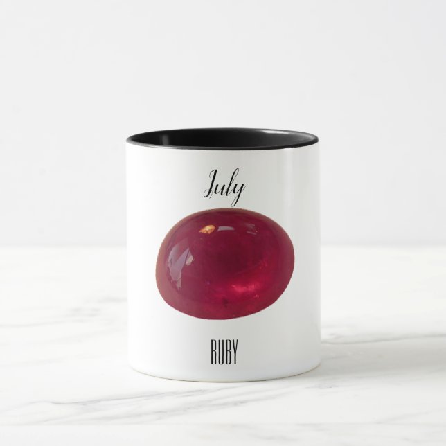 Taza Café Rojo Mug Ruby Gemstone Julio Birthstone (Centro)