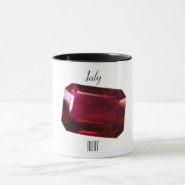 Taza Café Rojo Mug Ruby Gemstone Julio Birthstone