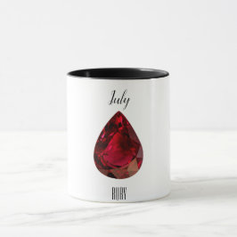 Taza Café Rojo Mug Ruby Gemstone Julio Birthstone