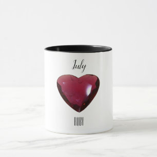 Taza Café Rojo Mug Ruby Gemstone Julio Birthstone