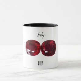 Taza Café Rojo Mug Ruby Gemstone Julio Birthstone