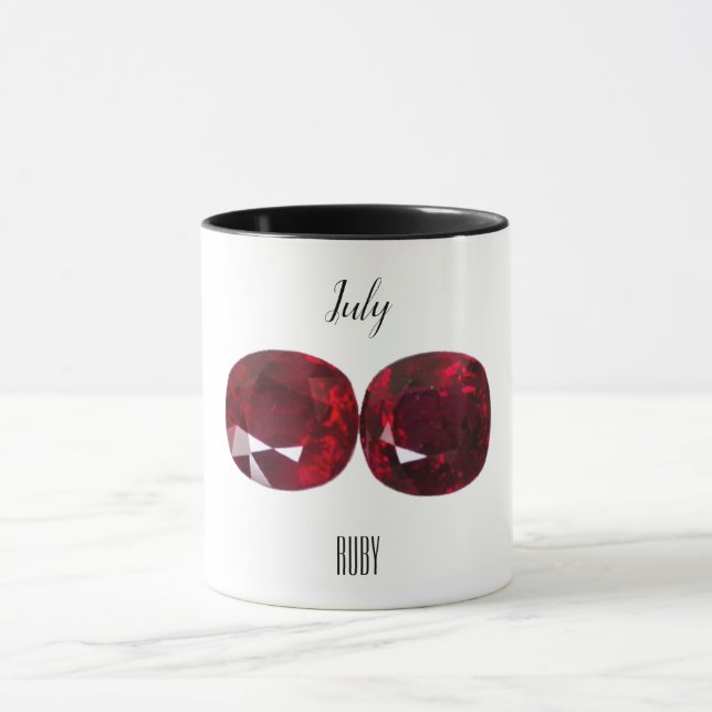 Taza Café Rojo Mug Ruby Gemstone Julio Birthstone (Centro)