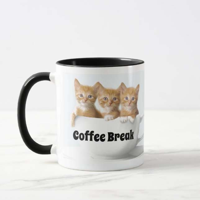 Taza Café Romper Café Mug-Three Kittens (Izquierda)