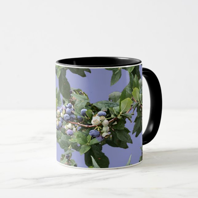 Taza Café Rústico de Granja de Vid de Arándano (Anverso derecho)