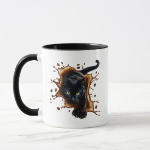 Taza Café Salpicadura de Gato Negro