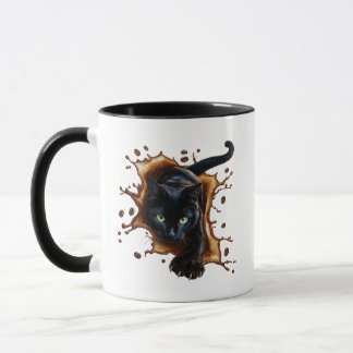 Taza Café Salpicadura de Gato Negro