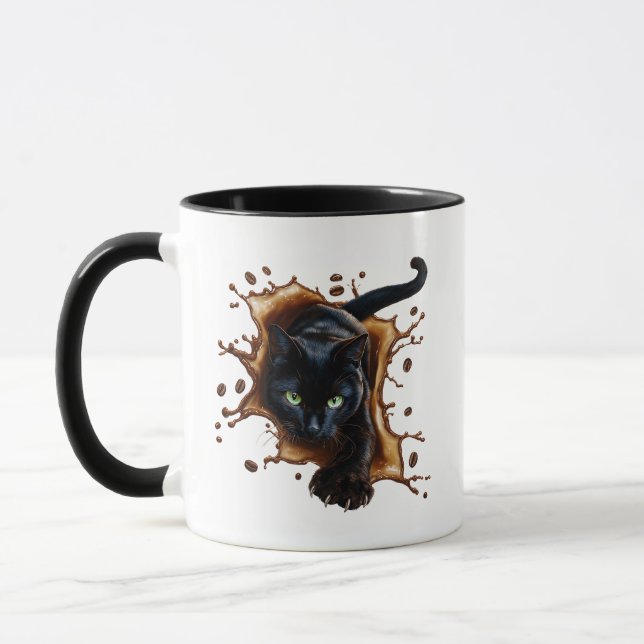 Taza Café Salpicadura de Gato Negro (Izquierda)