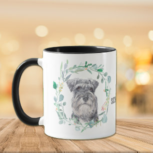 Taza Café Schnauzer Wreath en miniatura
