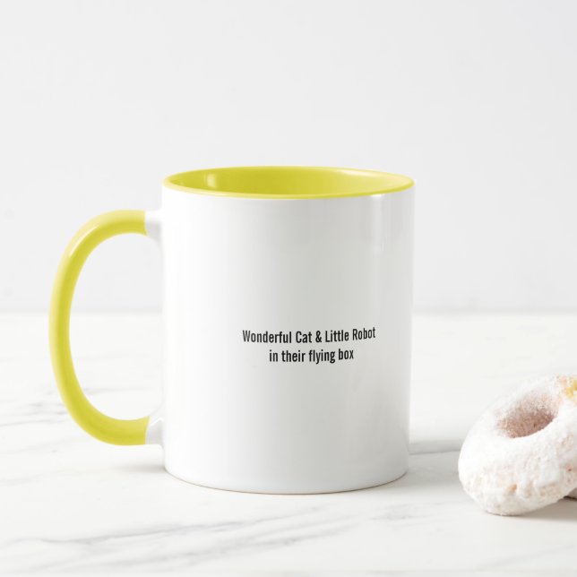 Taza Café/té flotante para gato y robot (Con donut)
