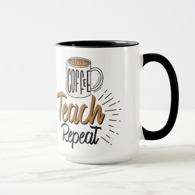 Taza Café Teach Repeat Teacher Mug (Derecha)