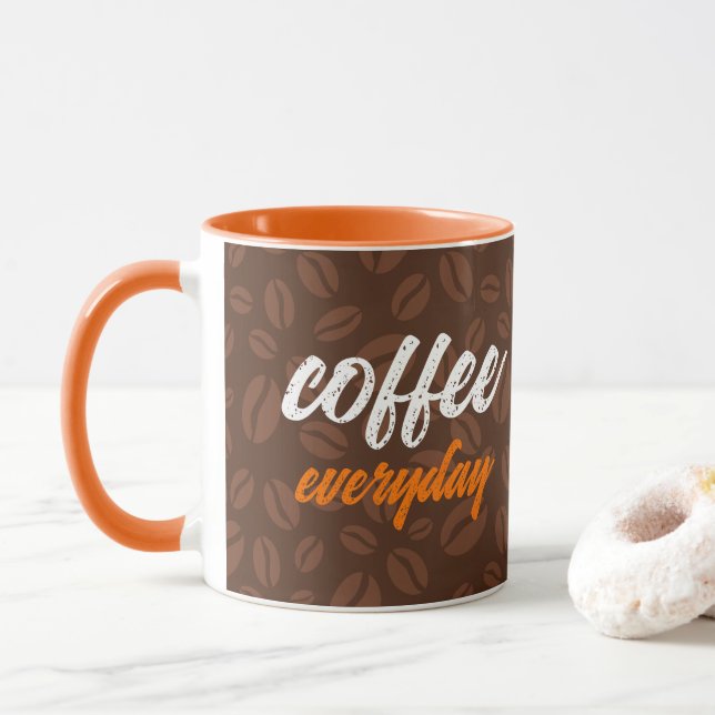 Taza Café todos los días con café frijol Mug (Con donut)