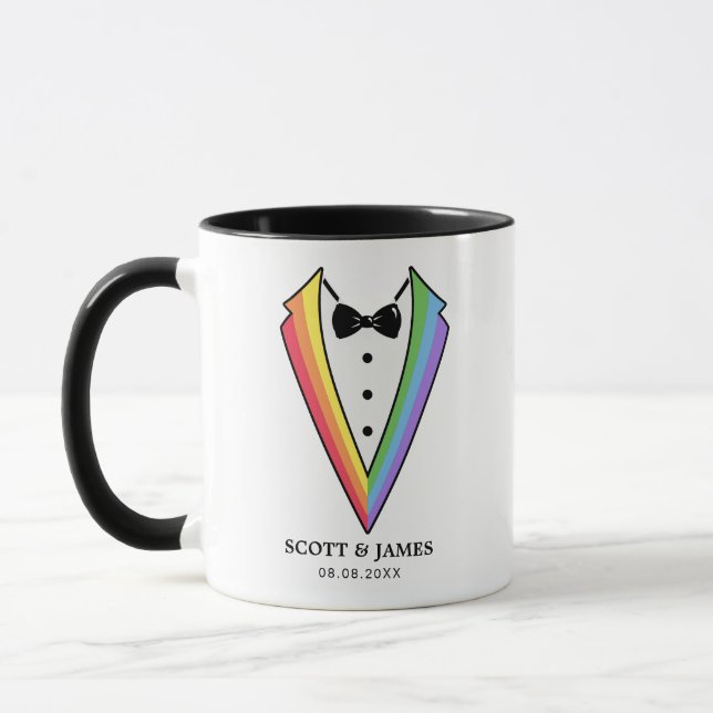 Taza Café Tuxedo Gay LGBTQ+ boda (Izquierda)