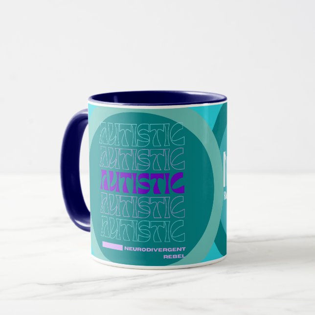 Taza Café Verde azulado autista (Anverso izquierdo)