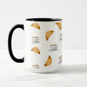 Taza Café y croissant Pattern Mug