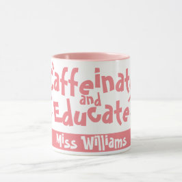 Taza Café y Educación Dicho Divertido Nombre de Maestro