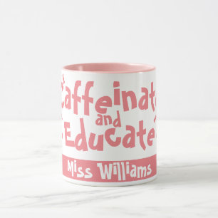 Taza Café y Educación Dicho Divertido Nombre de Maestro