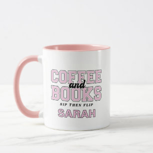 Taza Café y Libros Bebe y Luego Hojea Ratón de Bibliote