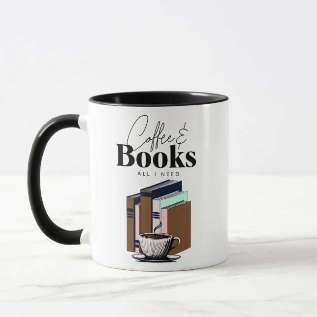 Taza Café y libros es todo lo que necesito (Izquierda)