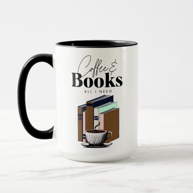 Taza Café y libros es todo lo que necesito (Izquierda)