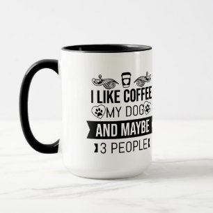 Taza Café y perros cumpleaños divertido amigo introvert