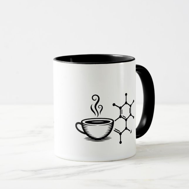 Taza Cafeína Molécula Mug Composición química (Anverso derecho)