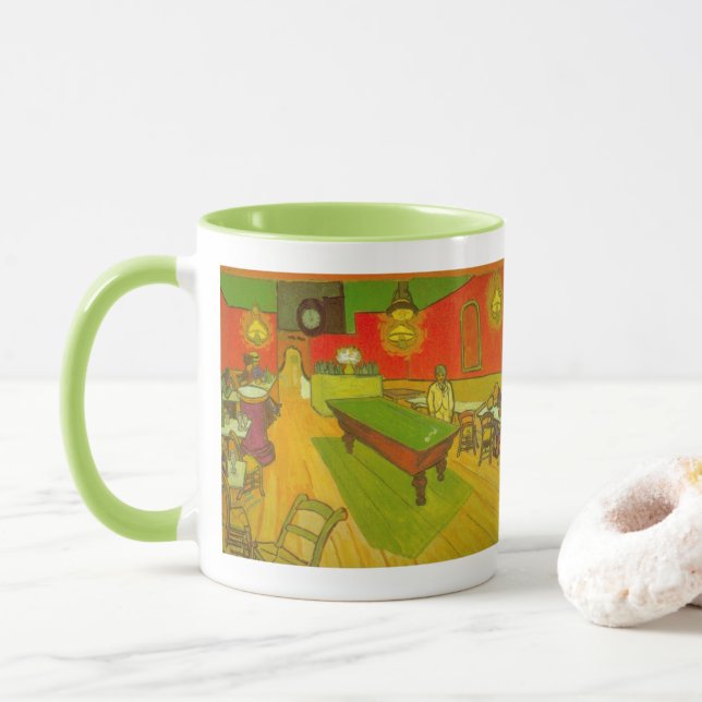 Taza Cafetería nocturna de Vincent van Gogh (Con donut)