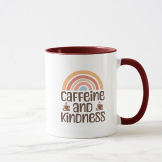 Taza Caffeine and Kindness Mug – Positive Coffee Quote 